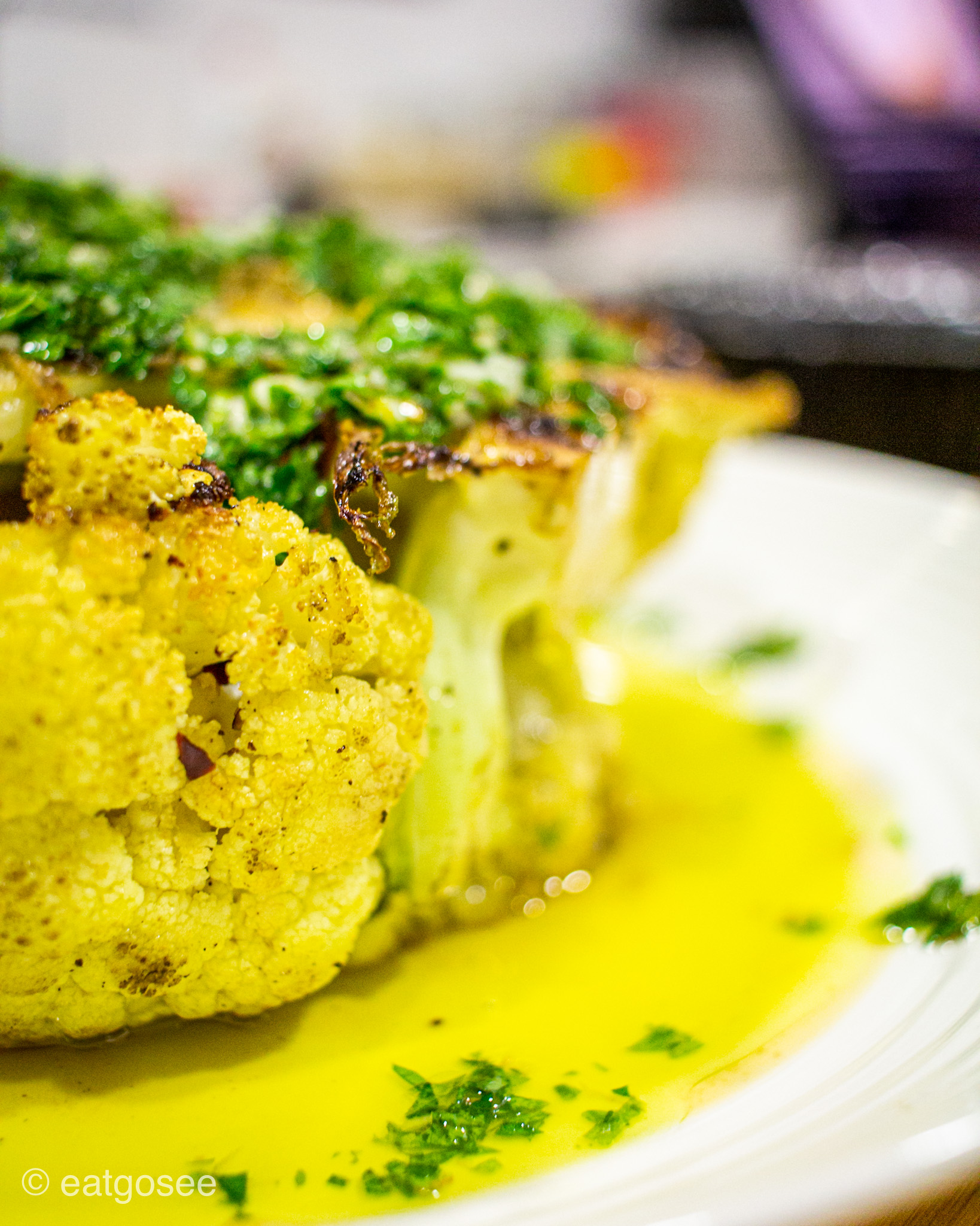 Pan Roasted Cauliflower Steaks with “Gremolata” Recipe eatgosee