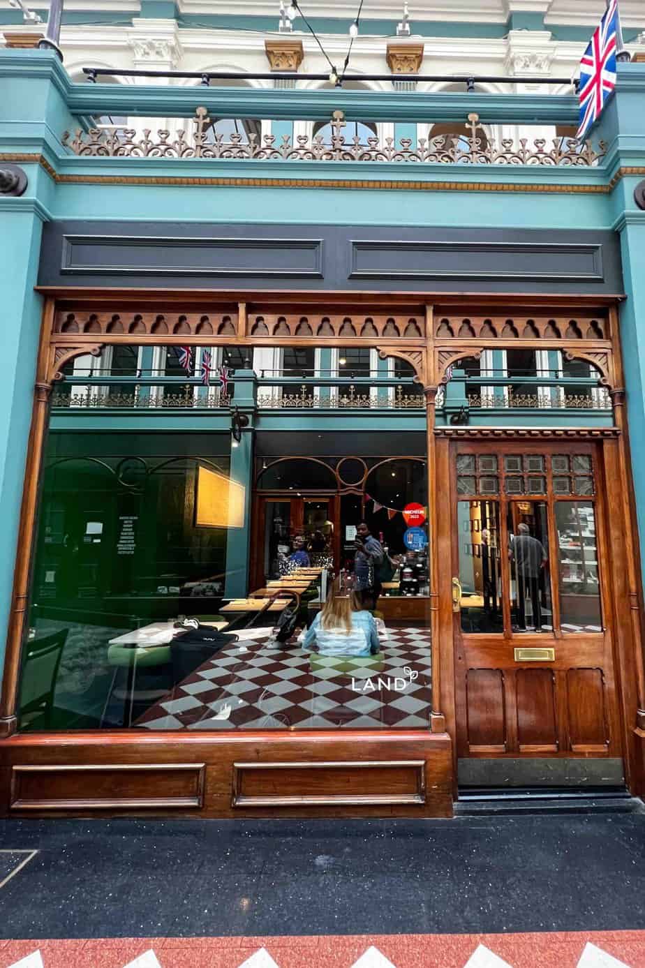 Land Restaurant is a vegan Michelin recommended restaurant in Birmingham's Great Western Arcade.